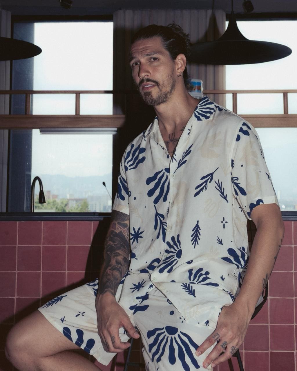 Blue Marine Abstract Shirt & Shorts 1 Blue Marine Abstract Shirt & Shorts