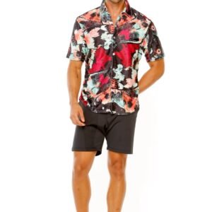 Abstract Brushstroke Ribbed Shirt