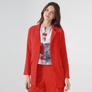 Textured Stretch Red Jacket
