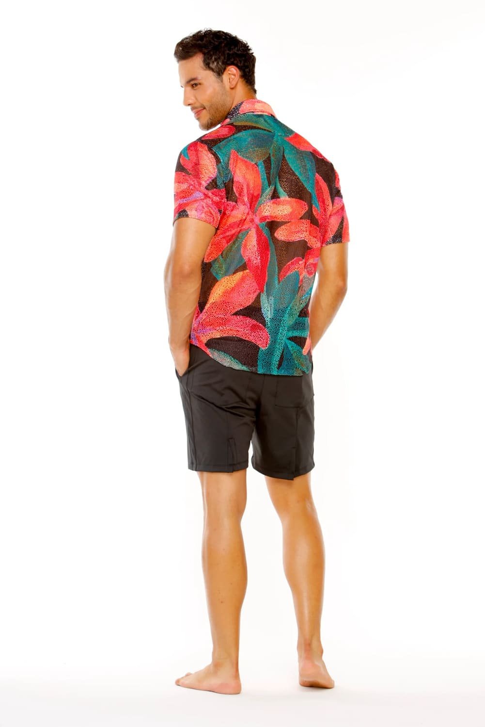 Tropical Orchid Slim Fit Mesh Shirt 3 Tropical Orchid Slim Fit Mesh Shirt - Image 3